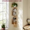 VASAGLE 5-Tier Corner Shelf, Wall Mounted Floating Shelf, Zigzag Corner Shelf Unit, PVC Rattan Sides, Space-Saving, for Kitchen, Living Room, Bedroom, Boho Style - Billede 4