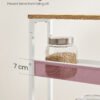 VASAGLE 4-Shelf Trolley, Space-Saving Kitchen Cart with Wheels, Steel Frame, Handle, Trolley for Small Spaces, Kitchen Bathroom Living Room Studio, Oak and White LRC032W09 - Billede 6