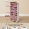 VASAGLE 4-Tier Narrow Kitchen Cart, Niche Shelf on Wheels, Handle, for Small Spaces, 40 x 15 x 86.5 cm, Bathroom, Laundry Room, Vintage White-Honey Brown LRC050K01 - Billede 3