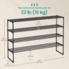 Skohylde med 4 niveauer, opbevaringsreol i metal, 30 x 116 x 72 cm - Billede 6