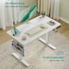 SONGMICS Electric Height Adjustable Desk 100 x 60 cm Memory Function with 4 Heights, USB-C Port, Cloud White LSD130WZ01 - Billede 3