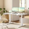 SONGMICS Height Adjustable Standing Desk with Memory Controller, Dual Motor 140 x 80 x 73-121 cm, White - Billede 2