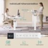SONGMICS Height Adjustable Standing Desk with Memory Controller, Dual Motor 140 x 80 x 73-121 cm, White - Billede 4