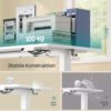 SONGMICS Height Adjustable Standing Desk with Memory Controller, Dual Motor 140 x 80 x 73-121 cm, White - Billede 5