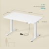 SONGMICS Height Adjustable Standing Desk with Memory Controller, Dual Motor 140 x 80 x 73-121 cm, White - Billede 6