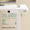SONGMICS Height Adjustable Standing Desk with Memory Controller, Dual Motor 140 x 80 x 73-121 cm, White - Billede 7