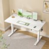 SONGMICS Electric Standing Desk , Adjustable Height Dual Motor, 160 x 80x73-121 cm cm, White, 100 kg Dynamic Load, Memory Handset - Billede 3
