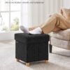 SONGMICS LSF014B11 Bench with Storage Space Shoe Bench Folding Seat Chest Storage Box Footstool 38 x 38 x 40 cm for Living Room Bedroom Black - Billede 3