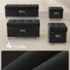 SONGMICS LSF014B11 Bench with Storage Space Shoe Bench Folding Seat Chest Storage Box Footstool 38 x 38 x 40 cm for Living Room Bedroom Black - Billede 5