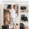 SONGMICS LSF014B11 Bench with Storage Space Shoe Bench Folding Seat Chest Storage Box Footstool 38 x 38 x 40 cm for Living Room Bedroom Black - Billede 6