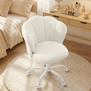Petal-skrivebordsstol – Drejestol i teddyfleece