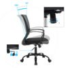 SONGMICS OBN22BK Office Chair with Mesh Covering, Height-Adjustable Computer Chair, 360° Swivel Chair, Rocker Function, Breathable, Office, Study, Maximum Load 120 kg - Billede 4