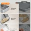 Feandrea PP Plastic, Stainless Steel Litter Box, Open Top Cat Litter Tray with Scoop - Billede 3