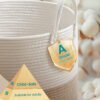 SONGMICS Laundry Basket, Laundry Hamper for Children, Cotton Rope Storage Basket with Handles, for Blankets, Toys, Living Room, Bedroom, Children's Room, 80 L, White and Greyish Brown RLH062LZ01 - Billede 3