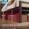 Sengeramme 140 x 190 cm med 2 skuffer, LED og ladestation - Billede 6