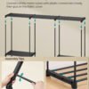 SONGMICS Clothes Wardrobe, Portable Closet, Open Storage Wardrobe, Clothes Garment Rack, 205 x 43 x 166 cm, 5 Hanging Rods and Shelves, for Bedroom, Living Room, Laundry Room, Ink Black RYG035B01 - Billede 4