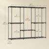 SONGMICS Clothes Wardrobe, Portable Closet, Open Storage Wardrobe, Clothes Garment Rack, 205 x 43 x 166 cm, 5 Hanging Rods and Shelves, for Bedroom, Living Room, Laundry Room, Ink Black RYG035B01 - Billede 6