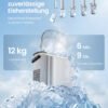 SONGMICS Ice Machine, Self-Cleaning Cube Machine, 9 Cubes in 6 Minutes in 2 Sizes, 12 kg in 24 Hours, Portable, Home, Kitchen, Office, Parties, Camping, Silver Grey XZB001E1EU - Billede 2