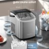 SONGMICS Ice Machine, Self-Cleaning Cube Machine, 9 Cubes in 6 Minutes in 2 Sizes, 12 kg in 24 Hours, Portable, Home, Kitchen, Office, Parties, Camping, Silver Grey XZB001E1EU - Billede 6