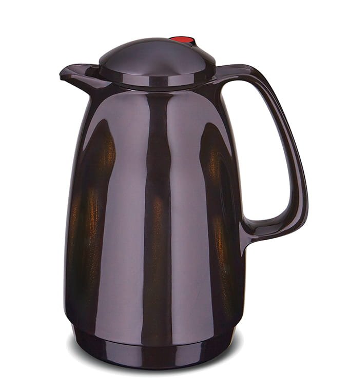 Sort termokande til varme drikke, 1 liter kapacitet.
